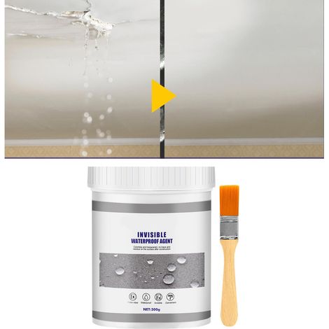 Wasserdichte, transparente, auslaufsichere und unsichtbare Isolierdichtmasse für Wandfliesen und Zement, inklusive Pinsel, 300 g (1/5)