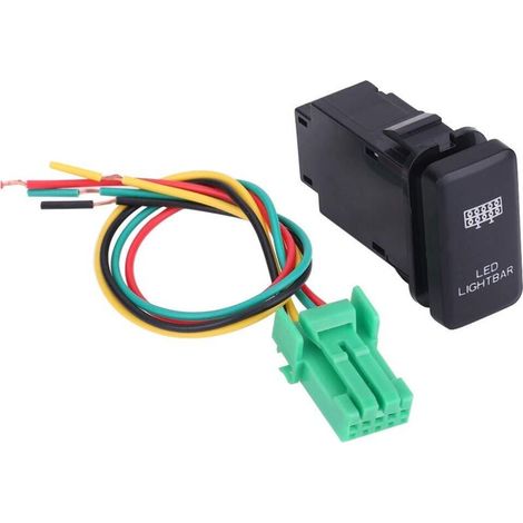 Interrupteur à bascule de barre lumineuse à LED ON-OFF LED Light, 12V Bleu LED Auto Auto On Off Rocker Toggle Switch pour Hilux Landcruiser VIGO(LED LIGHT BAR Pattern) (1/3)