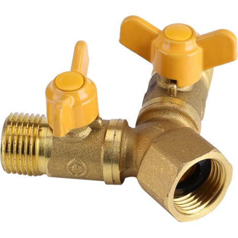 Adaptateur de tuyau d'arrosage double en laiton G1/2 à 2 voies, connecteur pour robinet double (1/5)