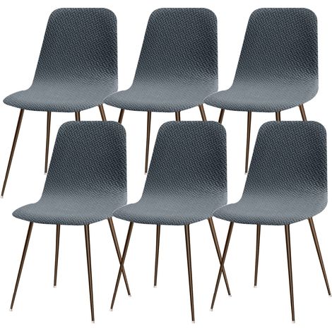 Housse de Chaise Scandinave Extensible Lot de 6 Moderne Housse de Salle à Manger Lavable Universel Couverture de Cuisine Décor de Cuisine Maison, Diagonale Gris Bleu (1/5)