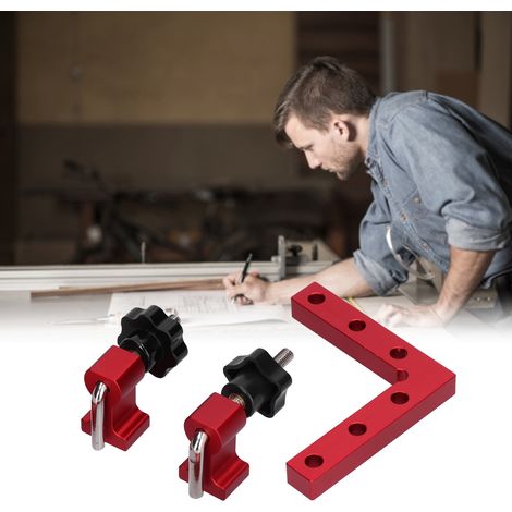 Règle à angle droit pour le travail du bois, clip de fixation pour panneau, règle de positionnement à angle droit de 90 degrés, 110 mm (1/5)