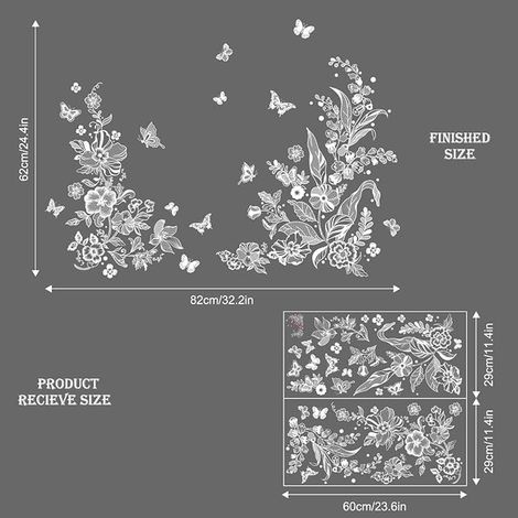 Stickers Fenetre Fleurs Blanches et Papillons - Autocollant Fenêtre Décoratif, Stickers Vitres Electrostatique Anti-Collision pour Fenêtres, Portes, Cuisine, Bureau et Chambre (1/3)