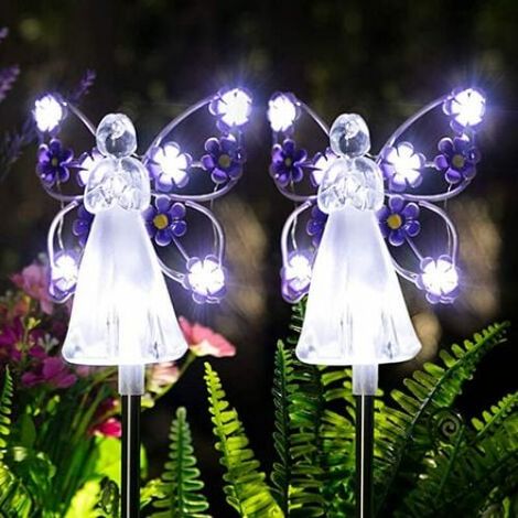 Luminaire Solaire Jardin - Figurine Ange - Éclairage Extérieur Sans Fil - Autonome 6-8 H - Fixation Par Piquet - 1 Pièce (1/5)