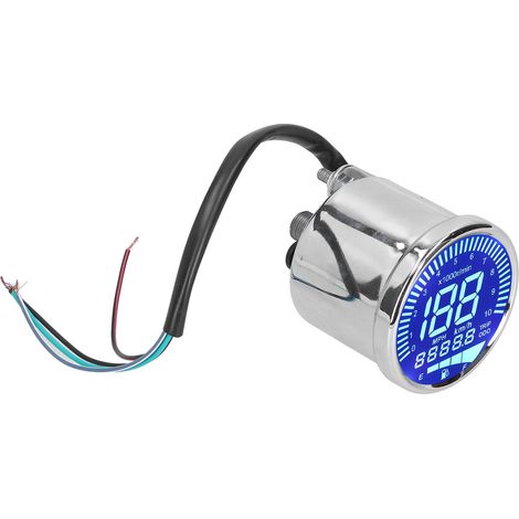 0–160 km/h LED-Digitaltacho für Motorräder, 12 V DC, Retro-Chrom-Digitalanzeige mit LCD-Display (1/5)