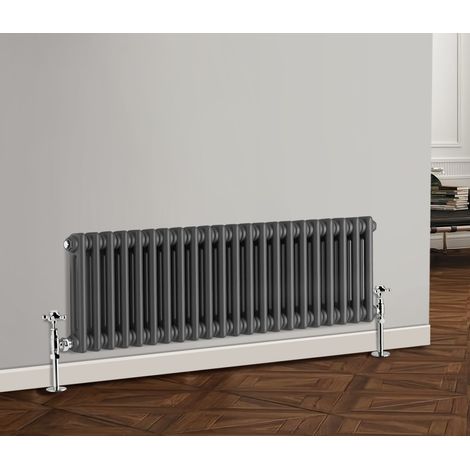 Traditional Radiator Cast Iron Style Radiator 2 Column Anthracite 300 x 1010mm
