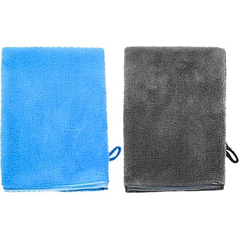 Packungen Mikrofaser-Gesichtstücher & Badehandschuhe (15x20 cm, grau/blau), weiche Frottee-Babywaschhandschuhe, wiederverwendbar. (1/5)