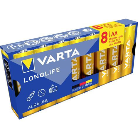 Varta VARTA Longlife AA Pack 8 Pile LR6 (AA) alcaline(s) 2800 mAh 1.5 V 8 pc(s)