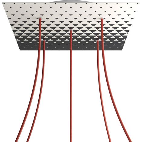 creative cables - Rosone XXL Rose-One quadrato, 400 mm con 5 fori e 4 fori laterali - PROMO - Triangle