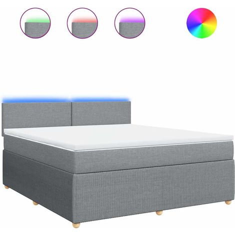Maison Exclusive - Cama box spring con colchón tela gris claro 18