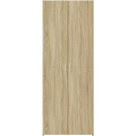 Buffet Bas Haut en Bois, Style Chêne Sonoma, Meuble de Rangement avec Portes et Étagères, 70 x 42,5 x 185 cm, pour Salon, Salle à Manger ou Entrée (1/5)