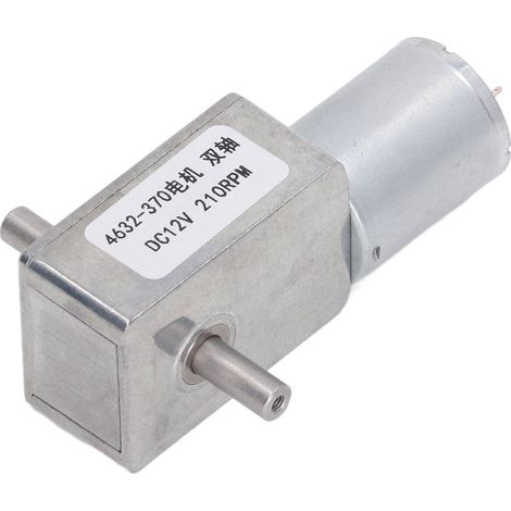 Moteur électrique DC 12V à vis sans fin double arbre 4632‑370, micro moteur réducteur tout métal, 210 tr/min, idéal pour bricolage et automatisation. (1/5)