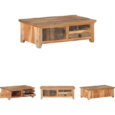 Couchtisch 90x50x31 cm Recyceltes Massivholz (1/5)