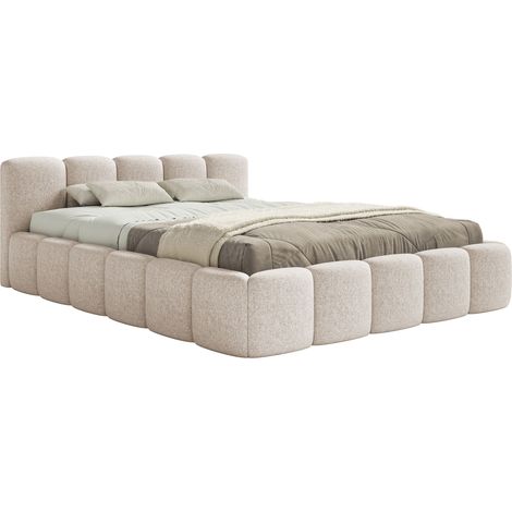 Selsey Cloudy Low – Polsterbett 120x200 cm, Chenille Hellbeige