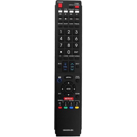 Universelle Ersatzfernbedienung GB005WJSA für Sharp AQUOS Smart-TVs (kompatibel mit GB004WJSA, GB005WJSA, GA890WJSA, GB105WJSA und GA935WJSAE). (1/5)