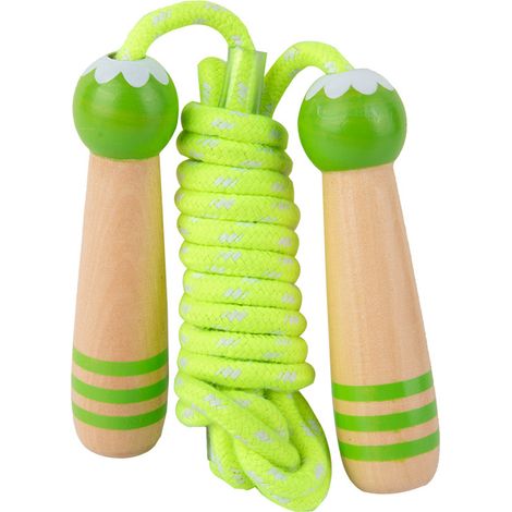 Corde à Sauter Enfant - Coton Doux Réglable - Poignées en Bois Naturel - Pour Entraînement Intérieur et Extérieur - 1 Pièce (1/5)