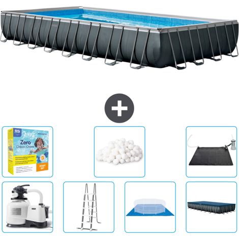 Piscine Intex rectangulaire Ultra XTR Frame - 975 x 488 x 132 cm - Comprend des Accessoires CB50