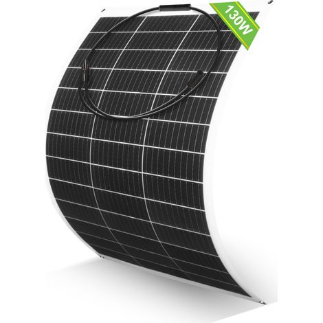 ECO-WORTHY 130W 12V Super Flexible Solar Panel Monocrystalline for Off- Grid system Motorhome, RV, Caravan, Camper, Boats, Roofs, Uneven Surfaces (1/5)