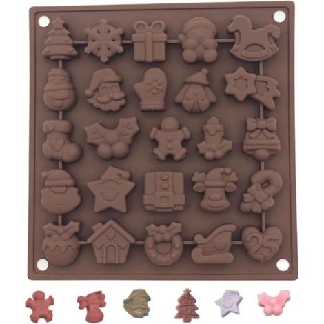 Moule à chocolat - Non spécifié - 25 cavités - Silicone anti-adhésif - Thème de Noël - Réutilisable (1/4)