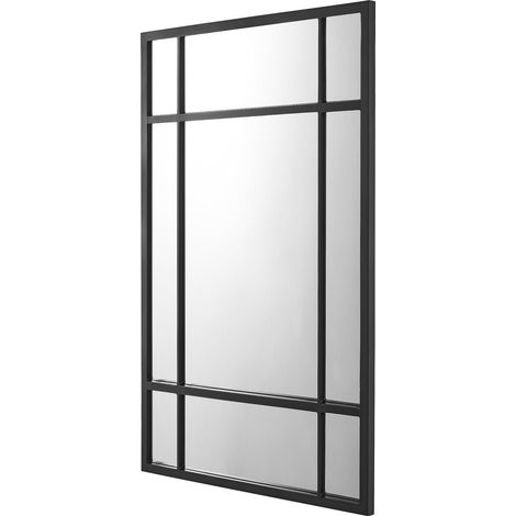 Specchio da parete rettangolare 90 x 60 cm nero opaco 030007894