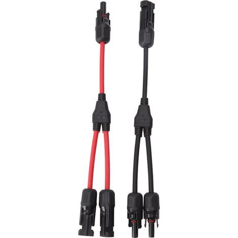 2 PCS Y Branch Solar Connectors 1 for PV Splitter Parallel Adapter Cable Ball 1000V DC Black Red (1/5)