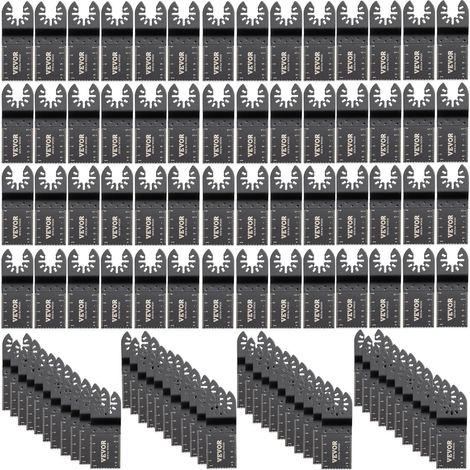 100 lames de scie oscillante, kit de lames à dégagement rapide pour outils multifonctions, lames HCS pour bois et plastique, compatibles avec Dewalt, Dremel, Fein, Worx, Bosch, Makita et Milwaukee. (1/5)