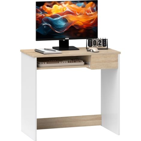 Compact Oak Computer Desk with Keyboard Tray for Home Office,Study,Gaming,and Writing-UK Delivery Available