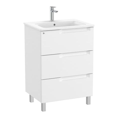 MUEBLE 600MM ALEYDA 3 CAJONES + LAVABO BLANCO MATE