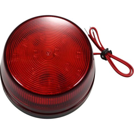 Alarme filaire Signal stroboscopique Avertissement de securite LED Clignotant etanche 12V 120mA Securite en toute securite pour systeme d'alarme, Rouge, Rouge (1/5)