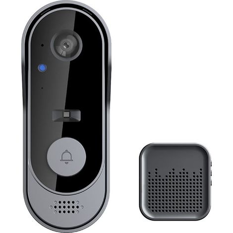 Sonnette sans fil avec caméra 1080p – Interphone vidéo wifi intérieur – Vision nocturne 10m – Étanche IP65 – Stockage Cloud gratuit (1/5)