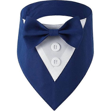 Katzenhalsband mit Fliege, Hochzeitskostüm für Hund und Katze, Größe XS, blau, ideal für kleine und mittelgroße Weibchen.