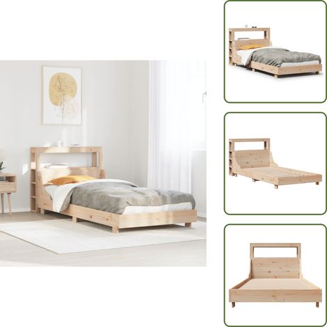 Massivholzbett ohne Matratze 90x190 cm Kiefer - Bettgestell - Bettgestelle - Bettrahmen - Bett