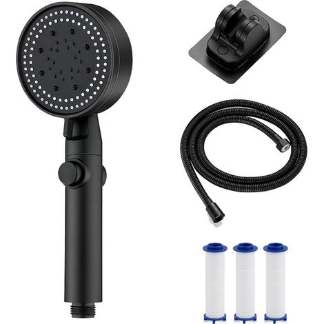 Pommeau de douche haute pression multifonctionnel avec 5 modes, pommeau de douche à main haute pression avec interrupteur marche (1/5)