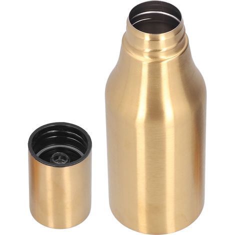 500-ml-Ölflasche, europäischer Essigsaucenspender, goldener Edelstahl-Staubverschluss. (1/5)