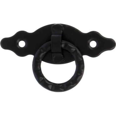 Tirador de muebles AMIG Retro en negro con rueda forjada