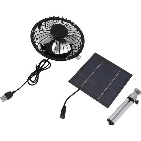 6W 6-inch Portable Solar Fan, Dual USB Power Supply, for Home, Camping, Outdoor Fishing, with Extendable Stand (1/5)