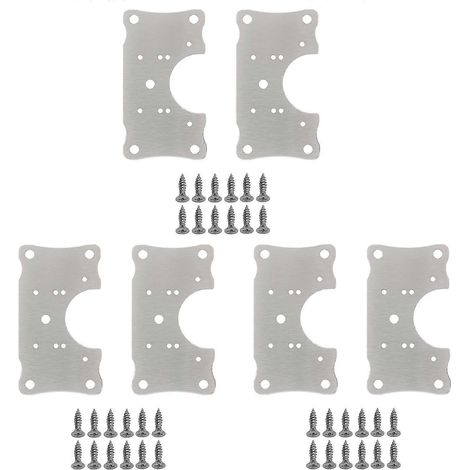 6 Stück Scharnier-Reparaturplattenhalterungen, Schrankscharnier-Reparaturplatten-Set mit Loch und Schraube, Schutz kompatibel mit Küchenschränken aus Holz (1/5)