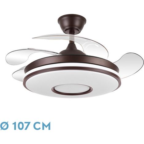 Ventilador DC Dani 59 W 6980 lm marrón 4 aspas 107 cm 3CCT mando y temporizador