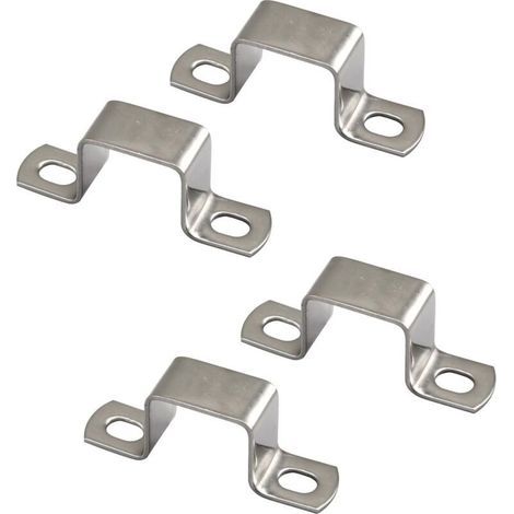 Lot de 4 colliers de serrage carrés en acier inoxydable 304 en forme de U 70 x 70 mm-Karteo (1/5)
