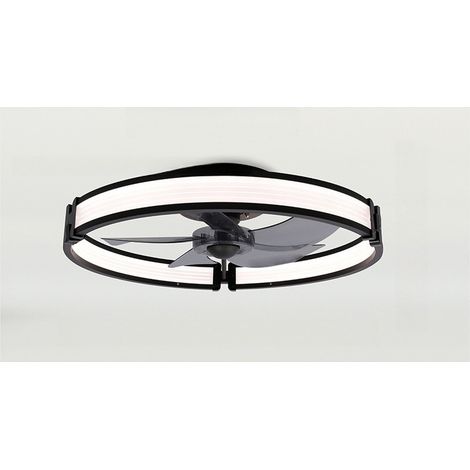 Plafonnier ventilateur 50 cm avec éclairage LED, design fermé, contrôle par application et télécommande, fonction mémoire, minuterieNoirFlux d'air direct (1/5)