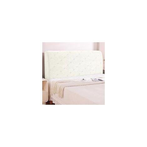 Housse Tete De Lit,  (150cm, Blanc)Élastique Housse De Tete De Lit Antitaches, Housse De Protection De Tête Washable, Headboard Cover Removable, Couvre Tete De Lit De Chambre