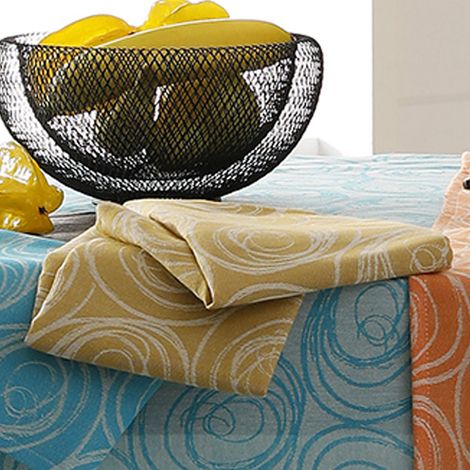 Lot de 3 serviettes de table spirale Jaune 45x45 cm