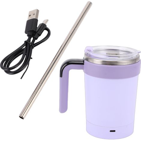 Mug Auto Mélangeur Automatique Tasse Café Portable Magnétique Électrique – Inox Bureau Cuisine Voyage, Violet (1/4)