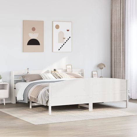 Estructura de cama sin colchón madera maciza blanca 200x200 cm vidaXL (1/5)