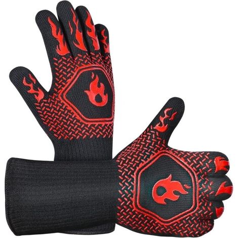 Gants Chaleur 800°C Ignifuges Cheminee (1/5)