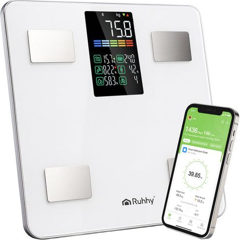 Bilancia da bagno intelligente, analisi della composizione corporea, capacità 226 kg