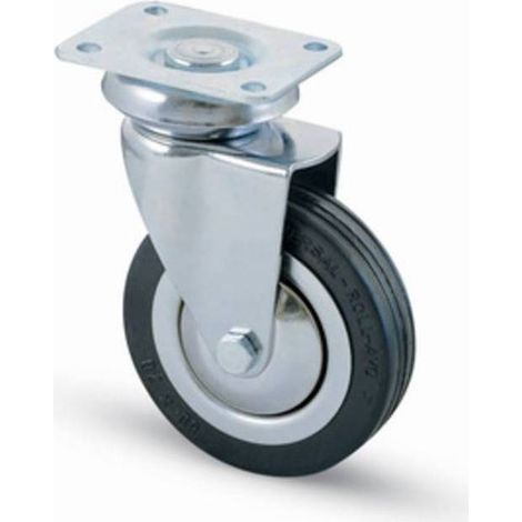 RUOTA CARRELLO D 100 MM GOMMA 155 PIASTRA