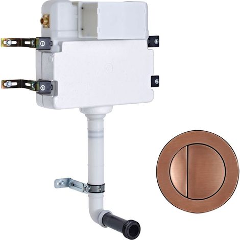 Roper Rhodes In Wall Concealed Cistern and Round Brushed Bronze Dual Flush (1/3)