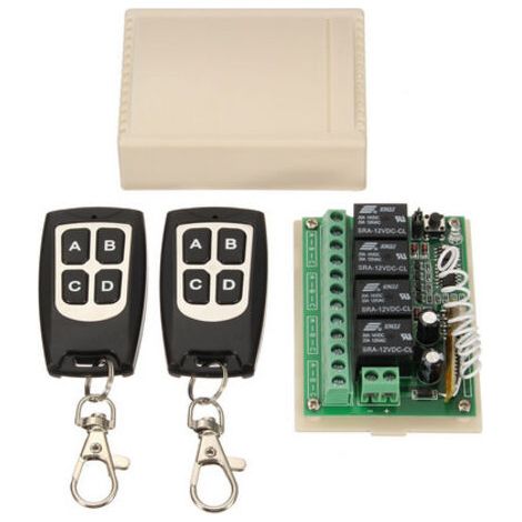 royaluxe -433Mhz RF Commutateur à Distance sans Fil, 2 canaux AC 110V / 220V / 230V / 240V Relais Récepteur avec 2 télécommandes (2 Boutons)