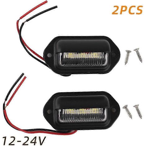 Feux de plaque d'immatriculation universels à 6 LED pour voitures, camions, remorques, motos, fourgonnettes et bateaux (500 lm) (1/5)
