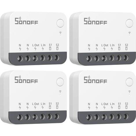 SONOFF ZBMINIR2 Interrupteur Connecté Zigbee, 2 Way ZigBee 3.0 Mini Smart Switch, 10A/2200W, Fil Neutre Requis, Compatible avec Alexa, Google Home, Séparation des Relais, Requis ZigBee Hub2pack (1/5)